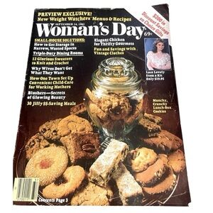 Vintage 80's Woman's Day Magazine Sep 14, 1982 Cookies Lace Weight Watchers 1980